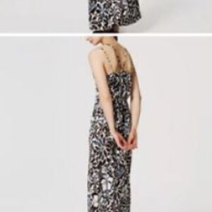 LOFT Brown and Cream Floral Maxi Dress